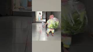 Monkey NANA goes to get food for dad to cook so cute smartmonkey babymonkey monkey shorts [upl. by Sheldon]