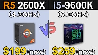 Ryzen 5 2600X Vs i59600K  1080p and 1440p  New Games Benchmarks [upl. by Zurc]