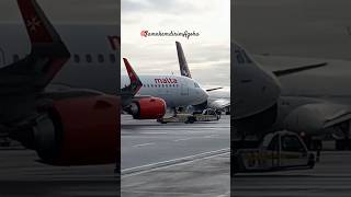 tow barless pushback Malta AIRBUS A320NEO travel vlog airport [upl. by Gilletta50]