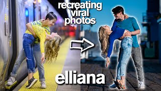 Recreating Viral Couples Photos Two HUGE Pranks and a KISS ft Elliana Walmsley [upl. by Esoranna704]