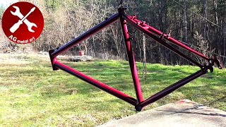 Painting Your Bike Steel Frame at Home  DIY Tutorial [upl. by Yadrahs]