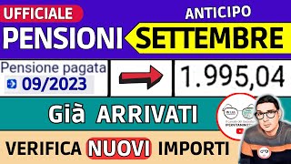 ANTICIPO⚡️ PENSIONI SETTEMBRE 2023 ➡ CEDOLINI IMPORTI ARRIVATI❗️ VERIFICA RIMBORSI AUMENTI CONGUAGLI [upl. by Sutit]