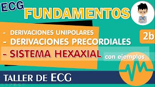 Derivaciones UNIPOLARES y PRECORDIALES  SISTEMA HEXAXIAL Como colocar los electrodos del ECG P2B [upl. by Fawna]