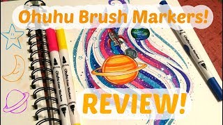 MARKER REVIEW  60 Ohuhu Waterbased Dual BrushFineliner Tips [upl. by Harrus]