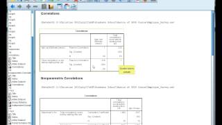 Interpret SPSS output for correlations Pearsons r [upl. by Dowzall]