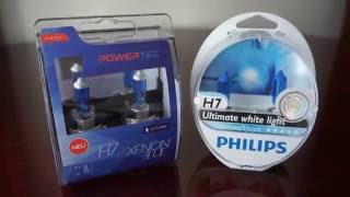 MTech Powertec XenonBlue 5000k vs Philips DiamondVision 5000k [upl. by Ricker34]