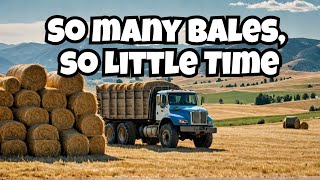 Bale overload Baling and mowing on Loma Montana FS22 [upl. by Salokin]