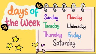 Days of the week  7 Days in a week  Days of week songDays of week for kids Days of the week name [upl. by Isle308]