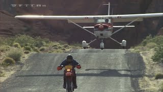 1975 Cessna A150M vs 1984 Honda XR350 Iron Eagle Dirt Bike vs Plane Race [upl. by Meyers864]