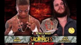 FREE MATCH Blackheart Lio Rush vs The Pro Wrestling Maniac Joe Gacy  CZW Sacrifices [upl. by Phelan269]