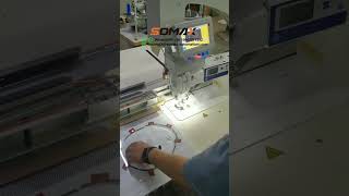 Somax SM15V5030J multifunctional lockstich template sewing machine is making for Pinafore product [upl. by Blandina]