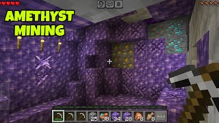 Amethyst Block Mining Survival Mode  Minecraft [upl. by Lilah]