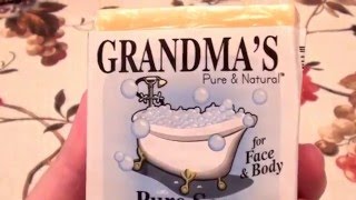 Grandmas Pure amp Natural Grandmas Pure amp Natural Lye Soap Bar REVIEW [upl. by Inacana]