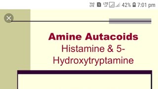 Autocoids General concept Histamine Actions and Adverse effect [upl. by Yrennalf]