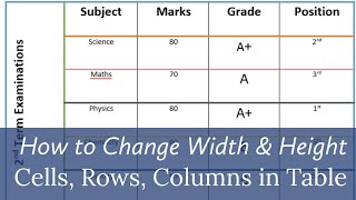 Changing Column Width And Row Height Microsoft Word 2013 Resize and Adjust table cells in Word 2016 [upl. by Kcirdnek]