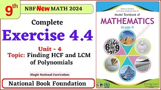 Class 9 Math Exercise 44 Unit 4  NBF Maths Ex 44 Math 9 federal board FBISE Math [upl. by Nyllaf]