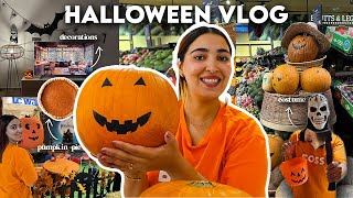 Halloween Vlog 🎃 👻 pumpkin pie  decorations  🧛🏿‍♀️دوزو معايا الهالوين [upl. by Lankton]