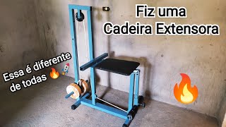 Fazendo uma Cadeira Extensora em casa  estilo profissional veja como ficou 🔥🚀 [upl. by Elleivap494]