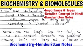 Biochemistry and Biomolecules  Importance of Biochemistry  Types Of Biomolecules  chemistry [upl. by Dwane921]