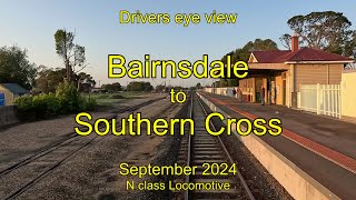 Drivers eye view Bairnsdale to Southern Cross N class Sep 2024 [upl. by Deeyn]