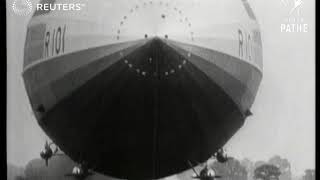 TRANSPORT Aviation R101 Airship leaves Cardington 1929 [upl. by Jermain]