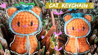 Keychain Cat With Hat  Free Amigurumi Tutorial  Gantungan Kucing Rajut  Mariahands [upl. by Aisayn]