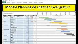 Modèle planning de chantier Excel gratuit [upl. by Nawram320]