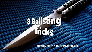 8 Balisong Tricks BeginnierIntermediate [upl. by Corena]