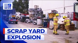 Gas cylinder explodes at industrial business site in WA  9 News Australia [upl. by Rennie]