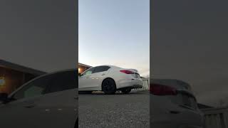 2015 Q50 37 muffler delete 225 piping with 4inch tips [upl. by Leanora]