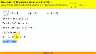 Matura próbna z matematyki 2015 CKE  zad 26  Uzasadnij  MatFiz24pl [upl. by Cosma]