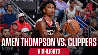 Amen Thompson 18 points Highlights vs LA Clippers l Houston Rockets [upl. by Sakiv]