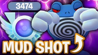 THIS PLAYER GOT UP TO 3474 ELO WITH MUD SHOT SHADOW POLIWRATH IN THE ULTRA LEAGUE  GBL [upl. by Wei]