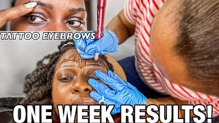 BEFORE YOU TATTOO YOUR EYEBROWS Watch THIS ONEWEEK HEALING PROCESS ON DARK SKIN [upl. by Brahear]