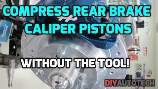 How To Compress Rear Brake Caliper Piston  WITHOUT THE TOOL  HD [upl. by Adneral]