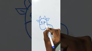 Lets Learn To Draw A Cow animalsytshortsdiyyoutubesimpleeasydrawingviralvideoartstep [upl. by Brackett527]