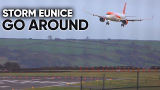 4K easyJet A321neo WINDSHEAR GO AROUND in STORM EUNICE  2nd Attempt  Bristol Airport ATC incl [upl. by Eveivaneg]