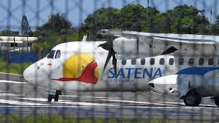 Increíble vista desde el aeropuerto de San Andrés Islas ATR42 pista 24 rumbo a Providencia Col [upl. by Tihom]