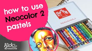 How to use Caran Dache Neocolor ii Water Soluble Wax Pastels [upl. by Mcclees]