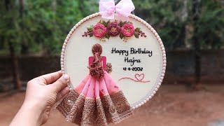 Happy Birthday Girl Embroidery Hoop with Free Pattern ❤️ Hair Embroidery for Beginners  Gossamer [upl. by Enehpets617]