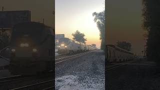 a long Amtrak 29 Capitol Limited going through Elkhart Indiana [upl. by Nirtiak]