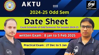 DATE SHEET AKTU 2024 25 Odd Sem [upl. by Tnomyar92]