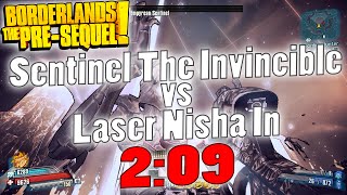 Borderlands The PreSequel  Lvl 52 Sentinel the Invincible vs Laser Nisha In 209 [upl. by Dumah880]