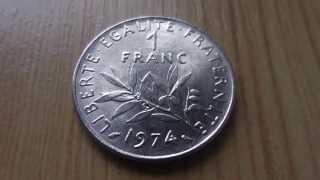 Wonderful France  5 Francs coin  Liberte Egalite Fraternite from 1971 in HD [upl. by Allenad]