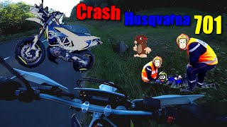 CRASH MOTO HUSQVARNA 701  ZAI RIDER  SVRIDER HD FR [upl. by Ulberto416]