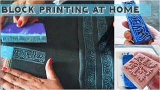 DIY Block Printing Tutorial  Hand Block Printing [upl. by Nnayelsel]