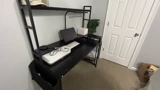 Seventable L Shaped Gaming Desk with Drawer with LED Lights amp Power Outlet Review [upl. by Ieso]