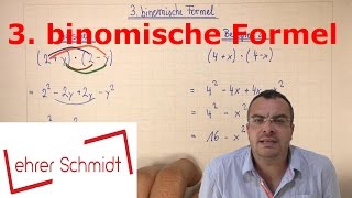 3 binomische Formel  quadratische Gleichungen  Mathematik  Lehrerschmidt [upl. by Ayo]