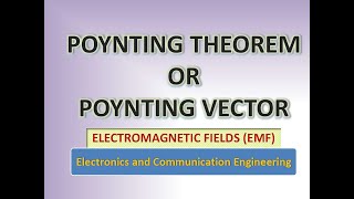 Poynting theorem or Poynting vector [upl. by Gninnahc]