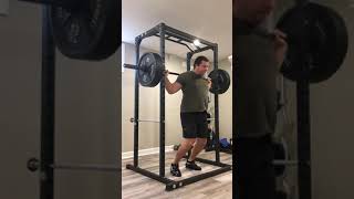 Basement gym with the new Nike Romaleos 4 felt super explosive Squat 6x315lbs [upl. by Aciria]